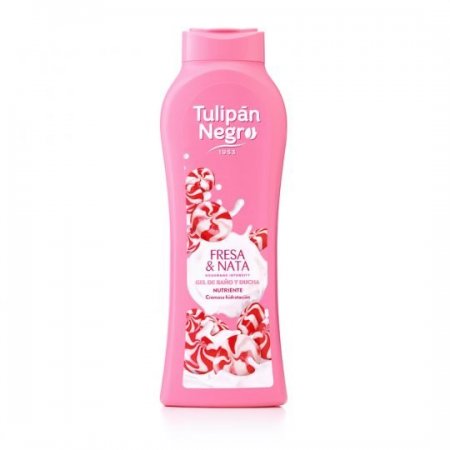 شور جل توليبان Tulipan Negro Shower Gel Kiss Fresa Y Nata650Ml* 